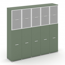 Concept Шкаф 5 узких секций, 5 ниш CN.STU-555 RMW W Кобо/Металл Белый/Сатин 2084*420*1922