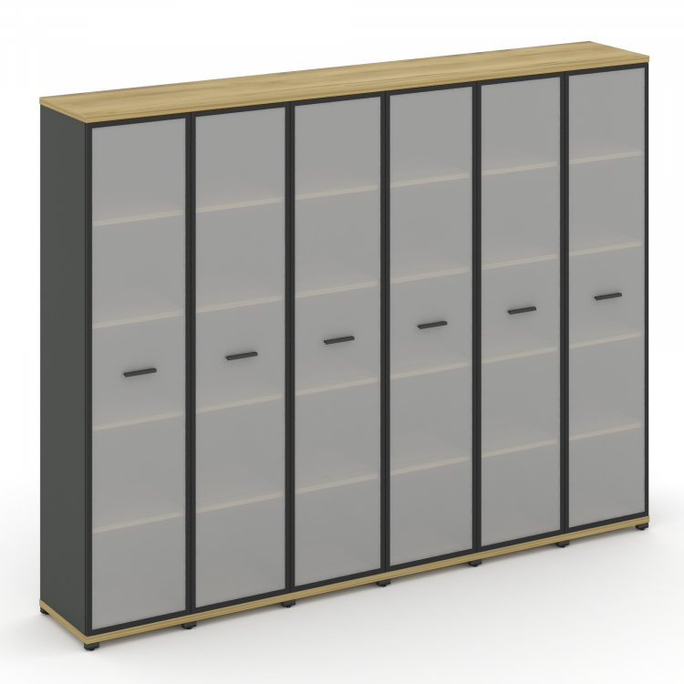 Concept Шкаф 6 узких секций, 5 ниш CN.STU-568 RMB A Дуб Винченцо/Антрацит/Металл Антрацит/Сатин 2500