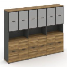 Concept Шкаф 3 широкие секции, 5 ниш CN.STS-533 RMB A Сандал Янтарный/Антрацит/Металл Антрацит/Сатин