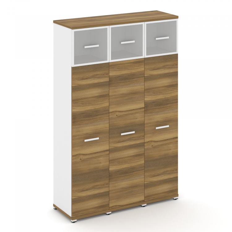 Concept Шкаф 3 узкие секции, 5 ниш CN.STU-537 RMW W Сандал Янтарный/Белый Бриллиант/Металл Белый/Сат