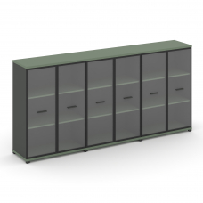 Concept Шкаф 3 широкие секции, 3 ниши CN.STS-336 RPB A Кобо/Антрацит/Металл Антрацит/Прозрачный 2500