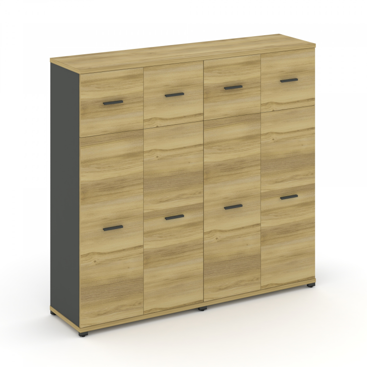 Concept Шкаф 2 широкие секции, 4 ниши CN.STS-424 A Дуб Винченцо/Антрацит/Металл Антрацит 1668*420*15