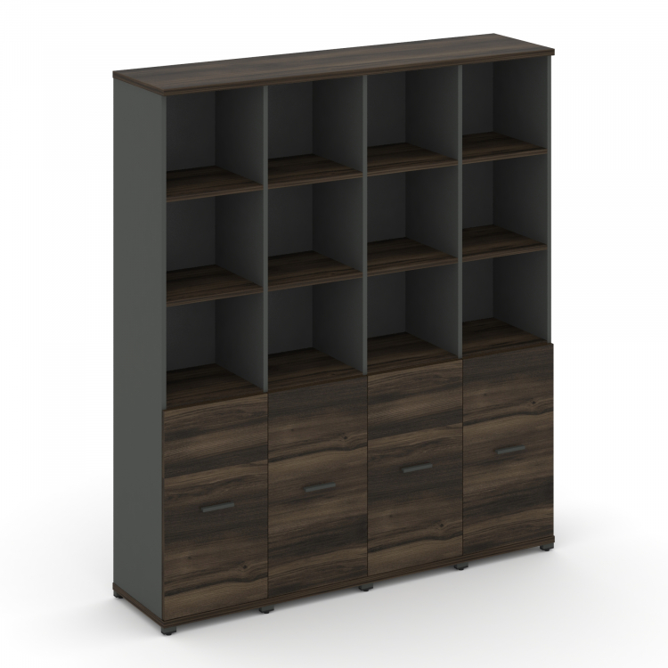 Concept Шкаф 4 узкие секции, 5 ниш CN.STU-541 A Дуб Мали/Антрацит/Металл Антрацит 1668*420*1922