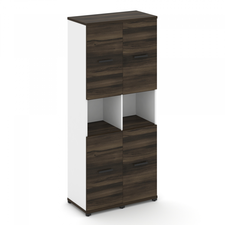 Concept Шкаф 2 узкие секции, 5 ниш CN.STU-523 B Дуб Мали/Белый Бриллиант/Металл Черный 836*420*1922