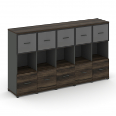 Concept Шкаф 5 узких секций, 3 ниши CN.STU-355 RPB A Дуб Мали/Антрацит/Металл Антрацит/Прозрачный 20