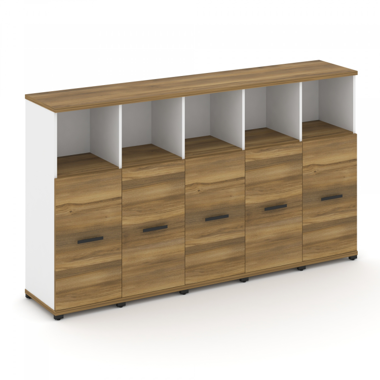 Concept Шкаф 5 узких секций, 3 ниши CN.STU-353 B Сандал Янтарный/Белый Бриллиант/Металл Черный 2084*