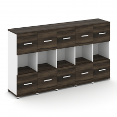 Concept Шкаф 5 узких секций, 3 ниши CN.STU-355 W Дуб Мали/Белый Бриллиант/Металл Белый 2084*420*1186