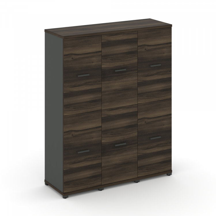 Concept Шкаф 3 узкие секции, 4 ниши CN.STU-432 A Дуб Мали/Антрацит/Металл Антрацит 1252*420*1554