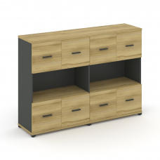 Concept Шкаф 2 широкие секции, 3 ниши CN.STS-325 A Дуб Винченцо/Антрацит/Металл Антрацит 1668*420*11