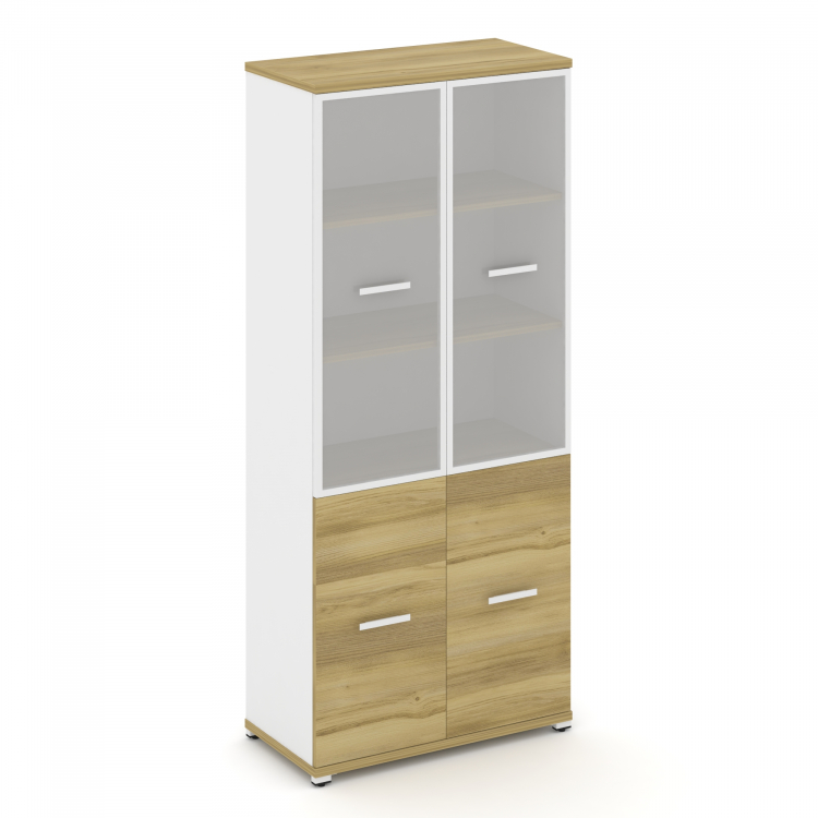 Concept Шкаф 1 широкая секция, 5 ниш CN.STS-512 RMW W Дуб Винченцо/Белый Бриллиант/Металл Белый/Сати