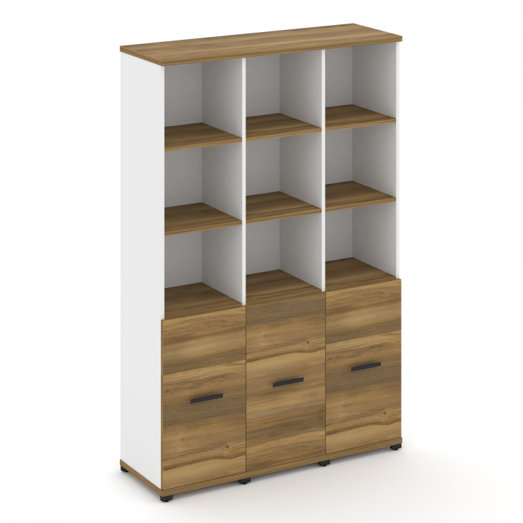 Concept Шкаф 3 узкие секции, 5 ниш CN.STU-531 B Сандал Янтарный/Белый Бриллиант/Металл Черный 1252*4