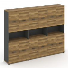 Concept Шкаф 3 широкие секции, 5 ниш CN.STS-533 A Сандал Янтарный/Антрацит/Металл Антрацит 2500*420*