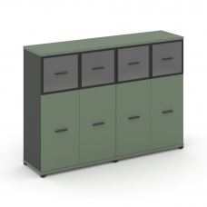 Concept Шкаф 2 широкие секции, 3 ниши CN.STS-324 RPB A Кобо/Антрацит/Металл Антрацит/Прозрачный 1668