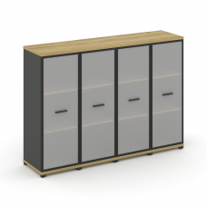 Concept Шкаф 4 узкие секции, 3 ниши CN.STU-346 RMB A Дуб Винченцо/Антрацит/Металл Антрацит/Сатин 166