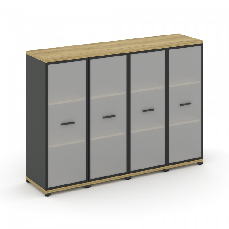 Concept Шкаф 4 узкие секции, 3 ниши CN.STU-346 RMB A Дуб Винченцо/Антрацит/Металл Антрацит/Сатин 166