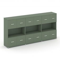 Concept Шкаф 3 широкие секции, 3 ниши CN.STS-335 W Кобо/Металл Белый 2500*420*1186