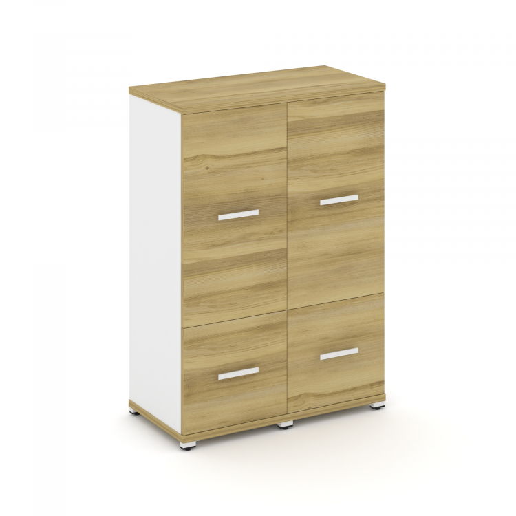 Concept Шкаф 2 узкие секции, 3 ниши CN.STU-322 W Дуб Винченцо/Белый Бриллиант/Металл Белый 836*420*1