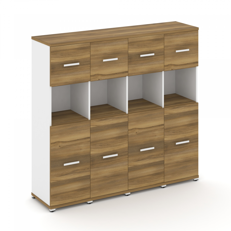 Concept Шкаф 4 узкие секции, 4 ниши CN.STU-445 W Сандал Янтарный/Белый Бриллиант/Металл Белый 1668*4