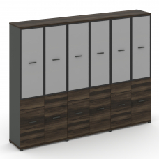 Concept Шкаф 3 широкие секции, 5 ниш CN.STS-532 RMB A Дуб Мали/Антрацит/Металл Антрацит/Сатин 2500*4