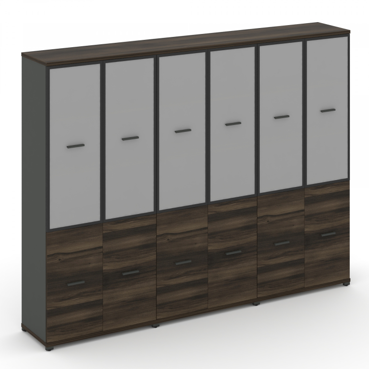 Concept Шкаф 3 широкие секции, 5 ниш CN.STS-532 RMB A Дуб Мали/Антрацит/Металл Антрацит/Сатин 2500*4