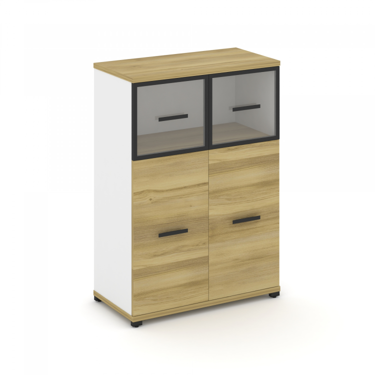 Concept Шкаф 1 широкая секция, 3 ниши CN.STS-314 RPB B Дуб Винченцо/Белый Бриллиант/Металл Черный/Пр