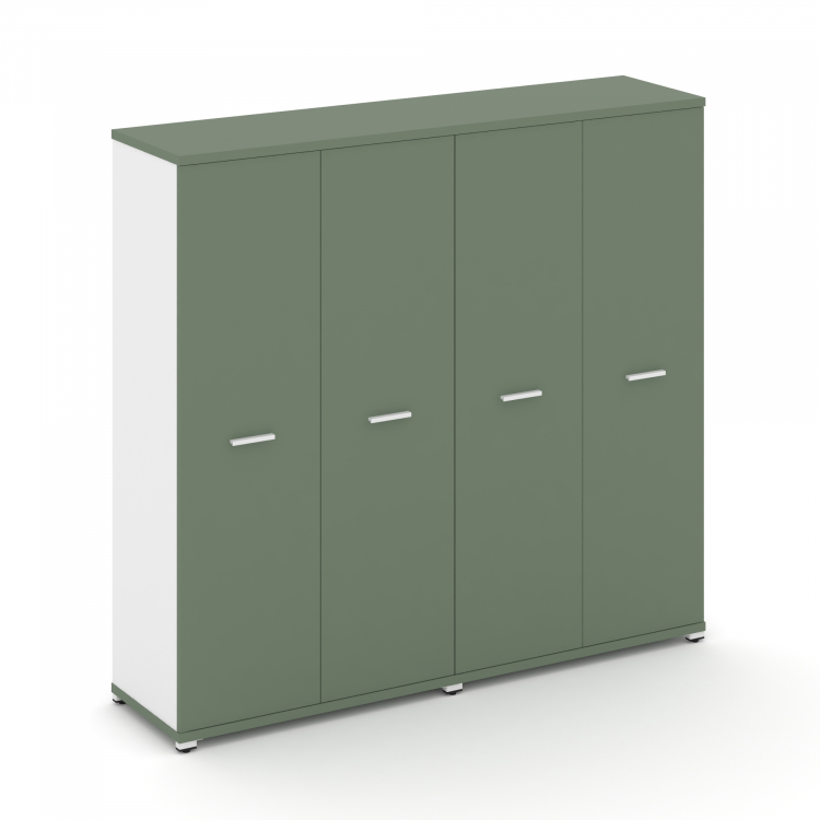 Concept Шкаф 2 широкие секции, 4 ниши CN.STS-426 W Кобо/Белый Бриллиант/Металл Белый 1668*420*1554