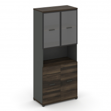 Concept Шкаф 1 широкая секция, 5 ниш CN.STS-513 RPB A Дуб Мали/Антрацит/Металл Антрацит/Прозрачный 8