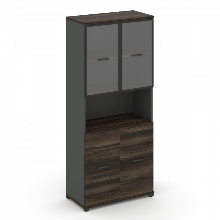 Concept Шкаф 1 широкая секция, 5 ниш CN.STS-513 RPB A Дуб Мали/Антрацит/Металл Антрацит/Прозрачный 8