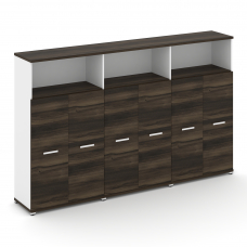 Concept Шкаф 3 широкие секции, 4 ниши CN.STS-433 W Дуб Мали/Белый Бриллиант/Металл Белый 2500*420*15