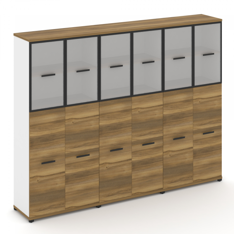 Concept Шкаф 3 широкие секции, 5 ниш CN.STS-535 RMB B Сандал Янтарный/Белый Бриллиант/Металл Черный/