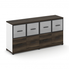 Concept Шкаф 2 широкие секции, 2 нишии CN.STS-222 RMB B Дуб Мали/Белый Бриллиант/Металл Черный/Сатин