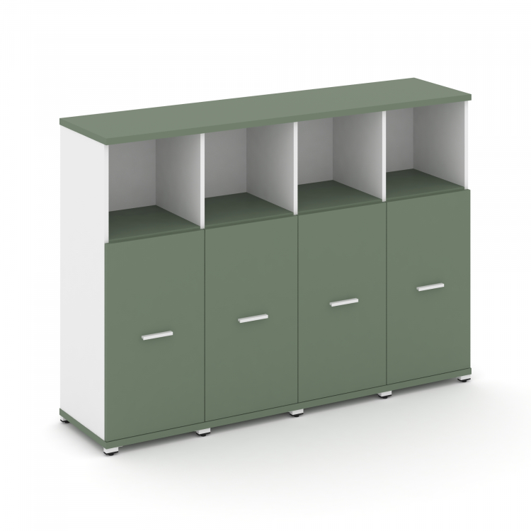 Concept Шкаф 4 узкие секции, 3 ниши CN.STU-343 W Кобо/Белый Бриллиант/Металл Белый 1668*420*1186