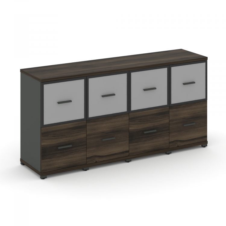 Concept Шкаф 4 узкие секции, 2 ниши CN.STU-242 RMB A Дуб Мали/Антрацит/Металл Антрацит/Сатин 1668*42