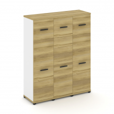 Concept Шкаф 3 узкие секции, 4 ниши CN.STU-434 B Дуб Винченцо/Белый Бриллиант/Металл Черный 1252*420