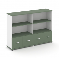 Concept Шкаф 2 широкие секции, 3 ниши CN.STS-321 W Кобо/Белый Бриллиант/Металл Белый 1668*420*1186