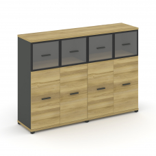 Concept Шкаф 2 широкие секции, 3 ниши CN.STS-324 RPB A Дуб Винченцо/Антрацит/Металл Антрацит/Прозрач