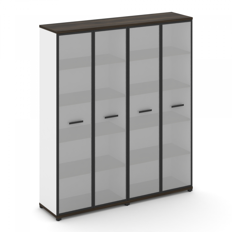 Concept Шкаф 2 широкие секции, 5 ниш CN.STS-528 RMB B Дуб Мали/Белый Бриллиант/Металл Черный/Сатин 1