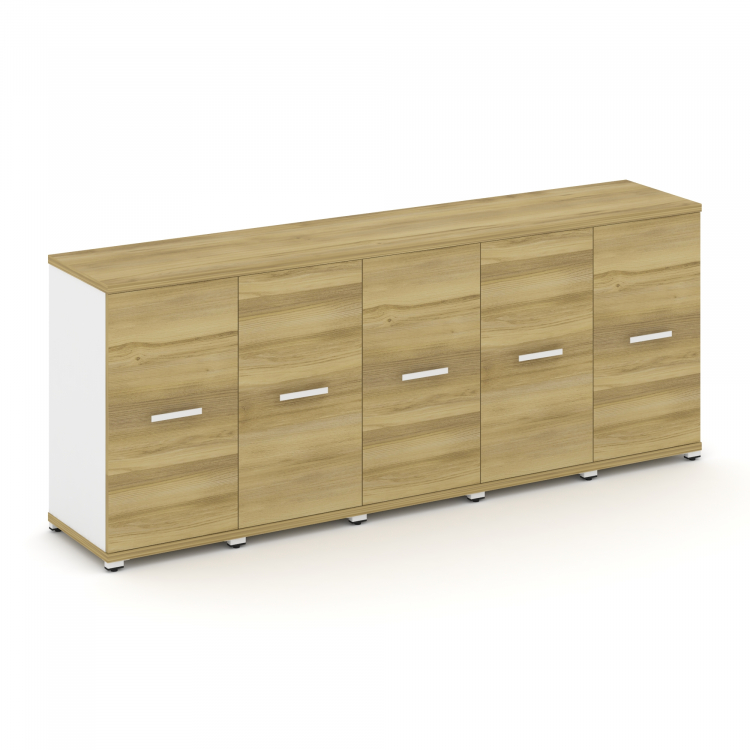 Concept Шкаф 5 узких секций, 2 ниши CN.STU-253 W Дуб Винченцо/Белый Бриллиант/Металл Белый 2084*420*