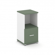 Concept Шкаф 1 узкая секция, 2 ниши CN.STU-211 W Кобо/Белый Бриллиант/Металл Белый 420*420*818