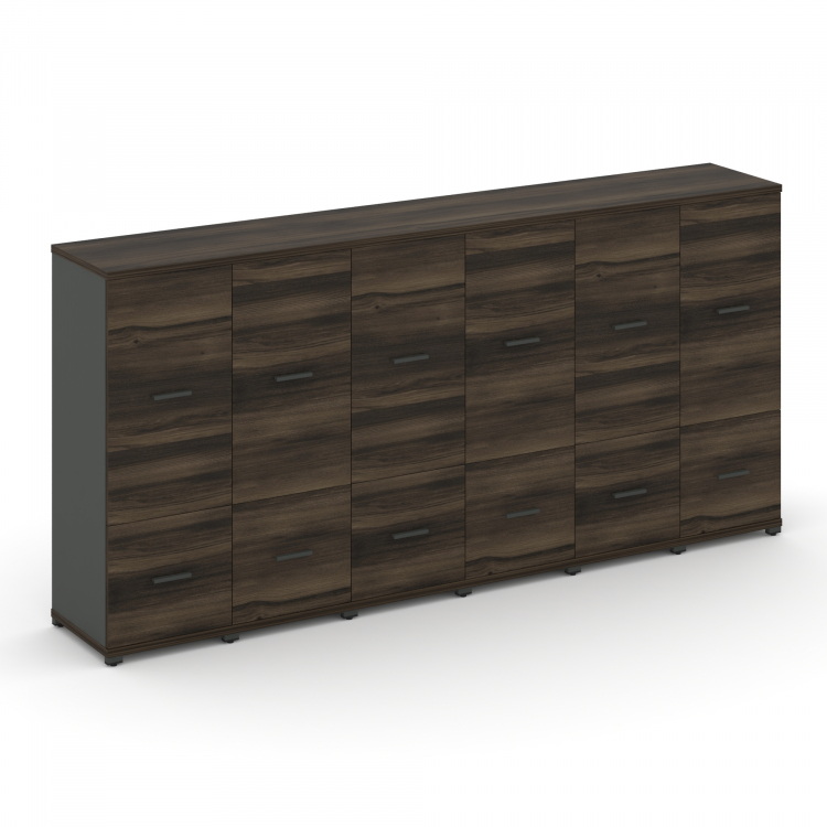 Concept Шкаф 6 узких секций, 3 ниши CN.STU-362 A Дуб Мали/Антрацит/Металл Антрацит 2500*420*1186