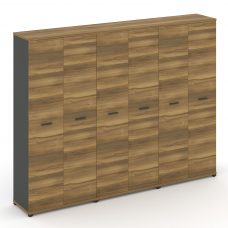 Concept Шкаф 3 широкие секции, 5 ниш CN.STS-538 A Сандал Янтарный/Антрацит/Металл Антрацит 2500*420*