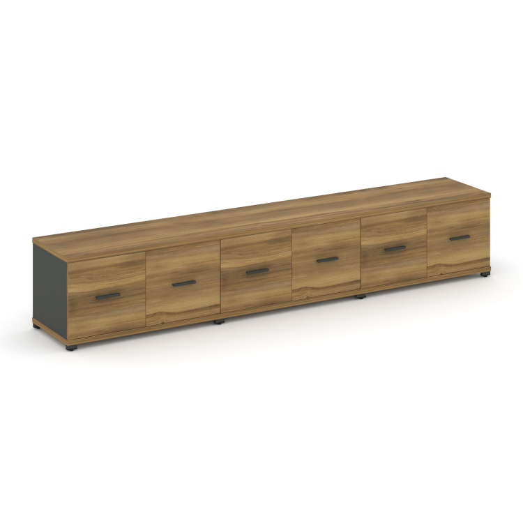 Concept Шкаф 3 широкие секции, 1 ниша CN.STS-133 A Сандал Янтарный/Антрацит/Металл Антрацит 2500*420