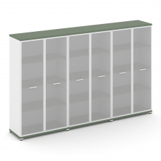 Concept Шкаф 3 широкие секции, 4 ниши CN.STS-436 RMW W Кобо/Белый Бриллиант/Металл Белый/Сатин 2500*