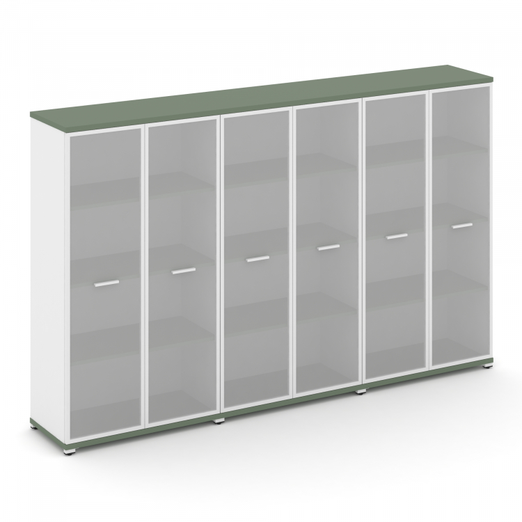 Concept Шкаф 3 широкие секции, 4 ниши CN.STS-436 RMW W Кобо/Белый Бриллиант/Металл Белый/Сатин 2500*