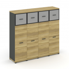 Concept Шкаф 4 узкие секции, 4 ниши CN.STU-444 RMB A Дуб Винченцо/Антрацит/Металл Антрацит/Сатин 166