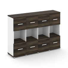 Concept Шкаф 4 узкие секции, 3 ниши CN.STU-345 W Дуб Мали/Белый Бриллиант/Металл Белый 1668*420*1186