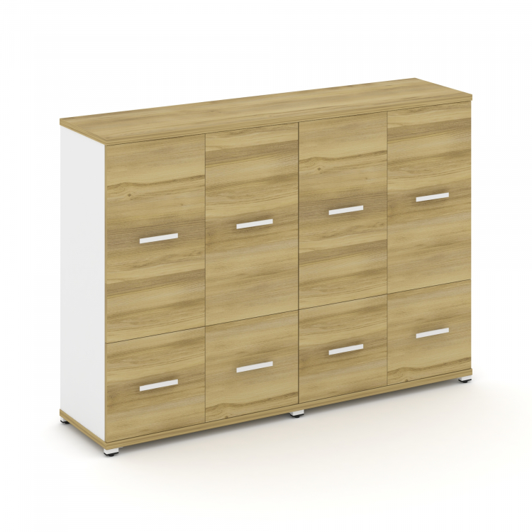 Concept Шкаф 2 широкие секции, 3 ниши CN.STS-322 W Дуб Винченцо/Белый Бриллиант/Металл Белый 1668*42