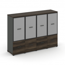 Concept Шкаф 4 узкие секции, 3 ниши CN.STU-342 RMB A Дуб Мали/Антрацит/Металл Антрацит/Сатин 1668*42