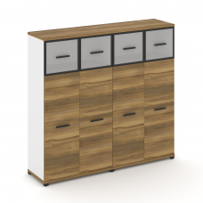 Concept Шкаф 2 широкие секции, 4 ниши CN.STS-424 RMB B Сандал Янтарный/Белый Бриллиант/Металл Черный