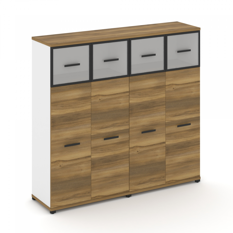 Concept Шкаф 2 широкие секции, 4 ниши CN.STS-424 RMB B Сандал Янтарный/Белый Бриллиант/Металл Черный